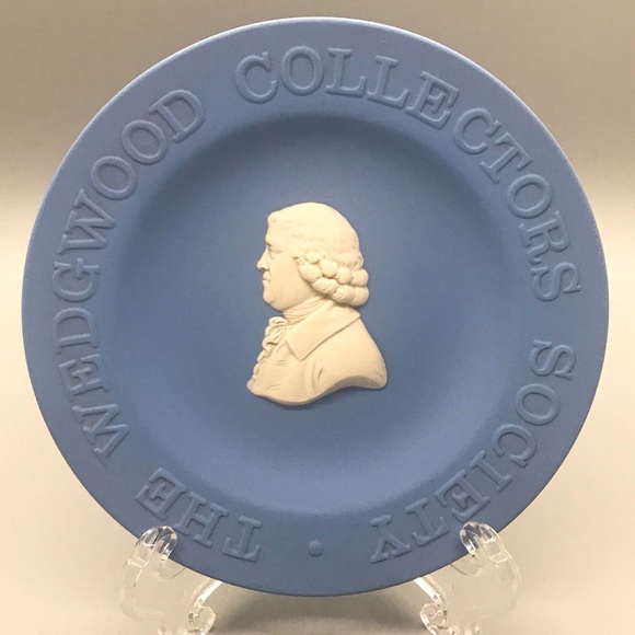 EUC Vintage Wedgwood Blue Jasperware Pin Plate; Portrait of Josiah Wedgwood - Picture 1 of 5